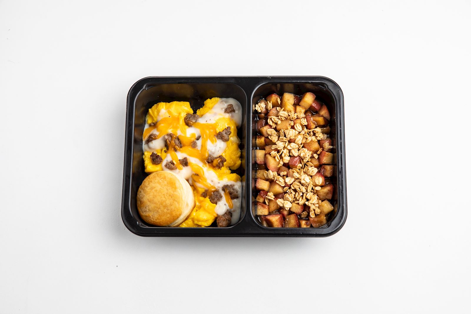 Farmers Breakfast Scramble with Cinnamon Apple Crisp