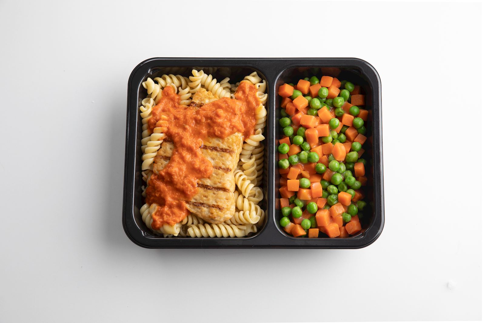 Chicken Parmesan Bowl with Peas and carrots